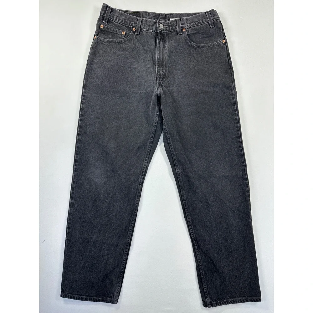 Vintage Y2K Levi's 550 Relaxed Fit Jeans Men 36x32 Black Tapered Leg Heavyweight